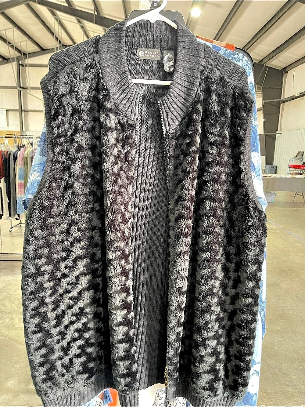Maggie Barnes Faux Fur Animal Print Vest Size 3X